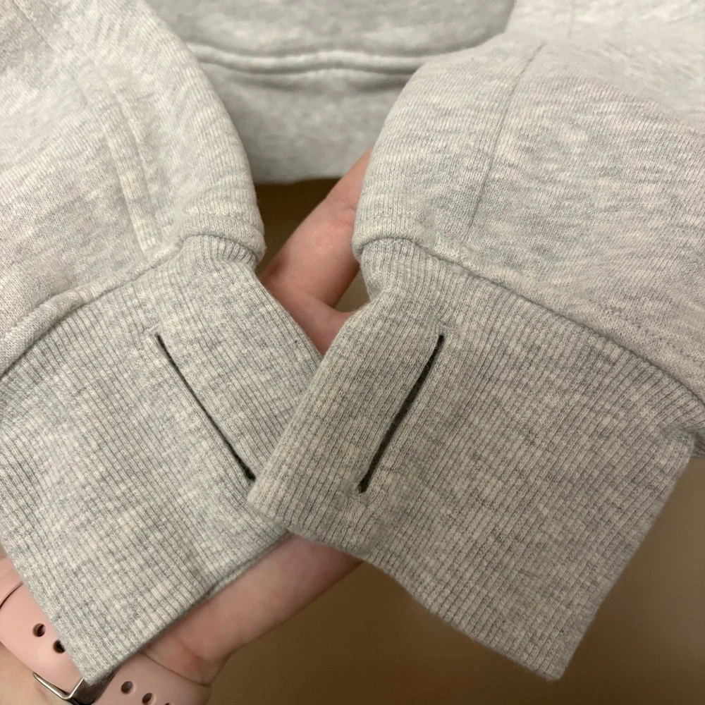 Lululemon Scuba Oversized 1/2 Zip Hoodie Heathered Core Ultra Light Grey XS/S